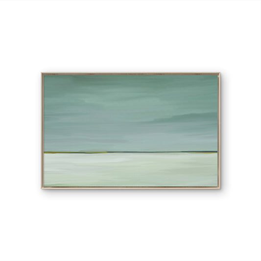 Tableau abstrait contemporain Quiet Shore inspiré de l’horizon et de la mer